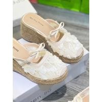 ราคา รองเท้าแตะผ้าตาข่ายลายดอกไม้ส้นสูง 7 ซม (56159192954)