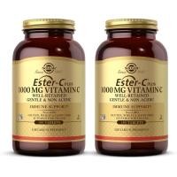 ราคา Solgar Ester-C Plus 1000 มก. วิตามินซี (Ascorbate Complex) - 180 เม็ด แพ็ค 2 - อ่อนโยนและไม่มีกรด - รองรับสุขภาพทางเดินหายใจบน - ไม่ใช่จีเอ็มโอ ปราศจากกลูเตน - 360 รวม Serv (51163679831)