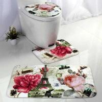 ราคา C 3Pcs/Set Ocean Pattern Bath Mat Bathroom Anti-Slip Mat Set Flannel Absorbent Toilet Seat Cover Ru (41629810326)