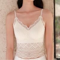 ราคา เสื้อชั้นในลูกไม้สายเดี่ยวผู้หญิง บราแบบเกาะอกไร้โครง มีฟองน้ําในตัว ดีไซน์เรียบหรูสไตล์ฝรั่งเศส (48464765024)