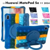 ราคา for Huawei MatePad Se 11 2024 360 Rotating Soft Silicon Stand Tablet Push Bubble Kids Cover Case for MatePadSe 11 2024 (26554619072)