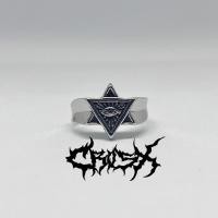ราคา MATA EE RING / EYE TRIANGLE RING HEXAGON STAR EYE RING / SKULL RING BLACK SILVER RING / CROSS KINGDOM แหวน SKULL แหวนแหวน COUPLE สไตล์เกาหลี สไตล์เกาหลี แหวนสไตล์เกาหลีไทเทเนียม AESTHETIC แหวนสแตนเลสผ
