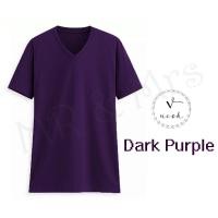 ราคา เสื้อยืดสีพื้น เสื้อคอวี เสื้อยืดคอวี T-Shirt ผ้าCotton (สีม่วงเข้ม) (11533598126)
