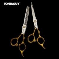 ราคา ถูก/แท้ Toni&Guy 1คู่ กรรไกรตัดผม ขนาด 6.5 นิ้ว สีเงินทอง (Made in Japan) (18717277466)