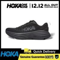 ราคา HOKA One Bondi 8 รองเท้าวิ่งผู้ชายและผู้หญิง LowTop รองเท้าผ้าใบสีดําทั้งหมด V4Y2 ZRZK (53162971639)