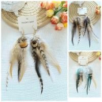 ราคา ตุ้มหู ตุ้มหูขนนก ต่างหู แต่งขนไก่และขนลาย พร้อมส่งจากไทย ร้านคนไทย (2297861161)