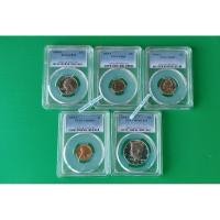 ราคา เหรียญเกรด PCGS PR 68, 68RD, 69 - USA 5 Coin Proof Set 1969-S JFK #เนื้อเงิน .400 Silver (29636175593)