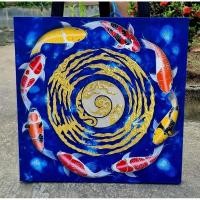 ราคา ภาพวาดปลาคราฟมงคลขนาด60×60cm (26864907999)