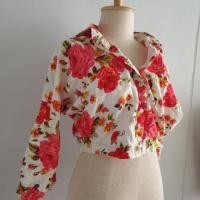 ราคา เสื้อลายดอกแขนยาวจั๊มเอว เสื้อเอวลอยลายดอก เสื้อเชิ้ตลายดอก (4338764085)