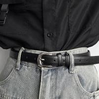 ราคา เข็มขัดสุภาพสตรี Simple Unisex Cowhide กางเกงเข็มขัด Niche Commuter All-Match Casual เข็มขัดสีดําผู้ชายตกแต่งเข็มขัด buggyt710 (44614301134)