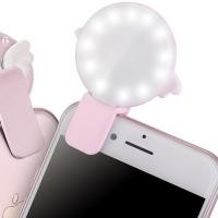 ราคา Mini Selfie Ring Light Portable Clip-on Selfie Fill Light USB Rechargeable Battery Operated LED Fill Light for Mobile Phone (24668818561)