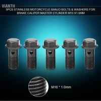 ราคา Vianth Shkalacar 5 ชิ้นรถจักรยานยนต์ Banjo Bolts Washers พร้อมคลัทช์สำหรับกระบอกเบรคคาลิปเปอร์ (M10 × 1 มม.) (41682382958)