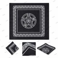 ราคา เสื่อเกมกระดาน PYCOU, Pentagram Programming Setup Tarot Card Mat, สีดําสีขาวผ้าปูโต๊ะตกแต่ง Tarot Reading (46915064960)