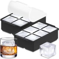 ราคา KitchFortLargeIceCubeTray(2-Pack),EasyRelease2"Big IceCubes-Cocktail,WhiskeyIceCubesMold-IceTraysforFreezer withLid-Stackable CYG0Tray (49963483625)