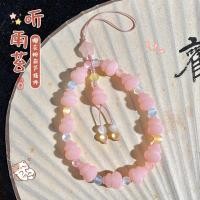 ราคา สาวสีชมพูมะระโพธิ์รากจี้วงกลมเดียวข้อมือสร้อยข้อมือป้องกันการสูญหายโทรศัพท์มือถือกระเป๋าโซ่เชือกเส้นเล็ก (48263072610)