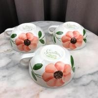ราคา ถ้วยมีหู ลายดอกไม้ เพ้นท์มือ ขนาด 5.8”แบรนด์ Sowitsu Ake Chi Japan ราคา 120฿/1ใบ #เซรามิคมือสองญี่ปุ่น (4137572757)