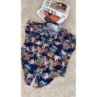 ราคา **ส่งต่อ เสื้อฮาวายผูกเอว แขนกึ่งแขนกุด สภาพดีมาก (25806054947)