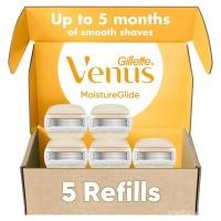 ราคา GilletteVenusMoistureglideWomensRazorRefills,5RefillCartridges,FitsVenusReusableRazorHandles,5-BladeswithBuilt-inShaves,Gels,Gels,CoarzorGels,Womens,Gel (50663702098)