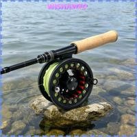 ราคา WISHAWEO Fly Reel Combo, ขนาดใหญ่ Arbor อลูมิเนียม Fly Fishing Reel, น้ําหนักเบา WF ลอย Fly Line Backing Leader 3/4 5/6 WT ขนาดใหญ่ Arbor Reel ตกปลาน้ําจืด (49313713482)