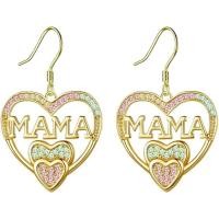 ราคา วันแม่ MAMA Dangle ต่างหู Rhinestone Heart Drop Dangle ต่างหูวันแม่วันเกิด Love เครื่องประดับของขวัญสําหรับแม่ (50613267876)