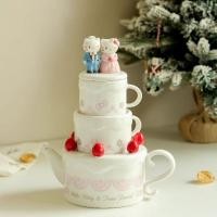 ราคา Hello kitty wedding tea pot set กาน้้ำชาเซตของขวัญคิตตี้ (27536849251)