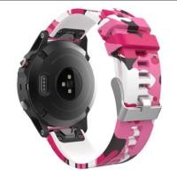 ราคา [พร้อมส่ง] สายนาฬิกา Garmin Fenix 5/Garmin instinct/ Garmin Forerunner 935/ Garmin Aproach S60 (สายarmy สีชมพู) (1734048020)