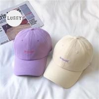 ราคา ️หมวกเบสบอลผ้าฝ้ายนุ่ม Unisex สไตล์ Ulzzang ปักตัวอักษรพื้นดิน! (41008836031)