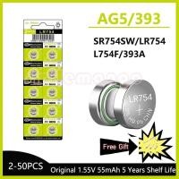 ราคา แบตเตอรี่ปุ่ม AG5 LR754 1.55V 2-50 ชิ้น 193 393 SR754 แบตเตอรี่อัลคาไลน์ทรงกลม L754 SR754SW (27789564932)