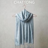 ราคา Lakefront ผ้าพันคอผ้าไหม สีฟ้าเทาอ่อน (55160082754)