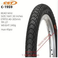 ราคา [ผู้ขาย SG] CST C1959 จักรยานยาง 16 นิ้ว x 1.50 40-305 ยางด้านนอกสวมใส่จักรยานไฟฟ้า MTB จักรยานพับ Tyres (52409258787)
