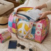 ราคา LILYES Travel Duffel Bag, สุนัขพิมพ์ Quilted Duffle Bag, Weekender กระเป๋าขนาดใหญ่ความจุดอกไม้สีสันกระเป๋าถือยิม (49415080250)