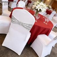 ราคา SWEE 1PC เลื่อมเก้าอี้ Sash, Rhinestone แหวนหัวเข็มขัดยืดยืดหยุ่นเก้าอี้,ตกแต่งไม่มีผูกออกแบบเลื่อม Embellishment ยืดเก้าอี้สําหรับงานแต่งงาน (40532920049)