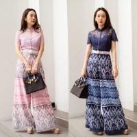 ราคา ชุดไทยประยุกต์ เสื้อลูกไม้+กางเกงลายไทย VSHOP (7769405852)