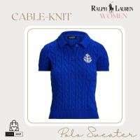 ราคา [New_ของแท้%_พร้อมส่ง]_Ralph Lauren-Women-Anchor-Logo Cable-Knit Polo Sweater สีน้ำเงิน Women Size (44450905542)