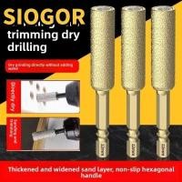 ราคา ดอกสว่านกระเบื้อง SIOGOR, ดอกสว่านกระเบื้องเซรามิกแห้งมัลติฟังก์ชั่นแบบพกพา, ตัดแต่งหัวเจาะแห้งหกเหลี่ยม Shank Hole Enlarging หัวเจียร (42133149685)