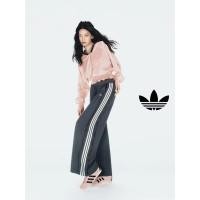 ราคา ☘️☘️ Ready StockRuffle drawstringกางเกง Adidas สําหรับผู้หญิง กางเกงกีฬาขากว้างลําลอง กางเกงปักลายทาง (51914940457)