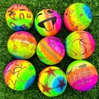 ราคา ลูกบอลสีสายรุ้ง คละลาย ขนาด 9 นิ้ว มีตาข่าย Ball ลูกบอลชายหาด ฟุตบอล ลูกฟุตบอลเด็ก ลูกบอล บอลยาง (28160847318)