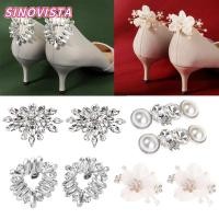 ราคา SINOVISTA 2PCS Rhinestone คลิปรองเท้าเจ้าสาวเงาคลิปตกแต่งเข็มกลัดดอกไม้ผ้าไหม (44564693972)