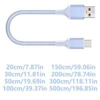 ราคา WU สาย USB Type C แบบสั้น ชาร์จเร็ว สาย USB C ถึง Type C สายเคเบิลข้อมูล PowerBank (45064196176)