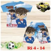 ราคา เสื้อผ้าเด็กผู้ชายชุดสามชิ้นสําหรับเด็กผู้ชายที่มีภาพนักสืบโคนันตัวใหญ่ 18-36กิโลกรัม ทําจากยางยืดไทยสุดเท่ (42358804807)