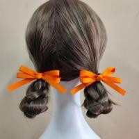 ราคา ที่หนีบผม กิ๊บติดผมสีดำ ต้นฉบับแฮนด์เมดที่เรียบง่ายแถบคาดศีรษะเด็กสีส้มโบว์สาวผมเชือกผมแหวนยางรัดสาวคู่คลิปด้านคลิป (49512600419)