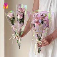 ราคา [INTH] 30PCS Love Heart Iridescent Single Rose Sleeves DIY โปร่งใสดอกไม้ห่อกระเป๋าวัสดุดอกไม้ Paaging กันน้ํา [ดีกว่า] (49060455603)