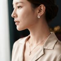ราคา GUADALUPE1 เครื่องประดับหินตาแมว, Rose Gold Plated Geometric Rose Gold Necklace Set, Cat Eye Stone Jewelry Set Fine Box Chain Geometric Pendant Choker Dinner Date (42332349847)