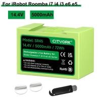 ราคา แบตเตอรี่สําหรับ iRobot Roomba i7 i4 i3 e6 e5 14.4V 5000mAh แบตเตอรี่เครื่องดูดฝุ่นสําหรับ iRobot Roomba i8 J7 E5 i3 + i4 + i7+ i8+ Series (46212836865)