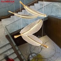 ราคา Sunmeiyi โคมไฟระย้า LED คริสตัล รูปขนนก หรูหรา สร้างสรรค์ สําหรับตกแต่งบันได ห้องนั่งเล่น ห้องรับประทานอาหาร (22647690369)