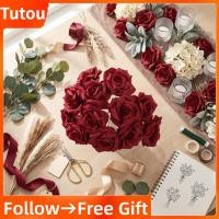 ราคา Tutoushop 50ชิ้นกุหลาบเบอร์กันดีดอกไม้ประดิษฐ์ผ้าไหมกุหลาบหัวที่มีต้นกำเนิดสำหรับช่อดอกไม้งานแต่งงานพรรคตกแต่งบ้านDIYตกแต่งตาราง (52665243521)