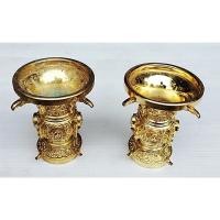 ราคา แจกันโลหะชุบทอง 2ชิ้น งานเก่าจากญี่ปุ่น (54514287869)