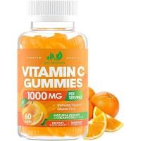 ราคา Vitamin C Gummies 1000mg – Chewable Multivitamin for Adults & Kids with Zinc for Immune & Collagen Support – Maximum Strength, Natural Orange Flavor – Gluten Free, Non-GMO, Vegetarian – 60 Gummies (49