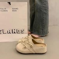 ราคา สวมใส่ด้านนอก 2026 สไตล์ใหม่ฤดูใบไม้ผลิ Birkenstock Muller รองเท้าแตะภาษาฝรั่งเศสคํา Bow Birkenstock รองเท้าหนา Soled Toe-Baotou ครึ่ง S (40832545750)