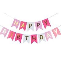 ราคา แถมริบบิ้น** Happy birthday Banner ป้ายกระดาษ Happy birthday (7171996414)